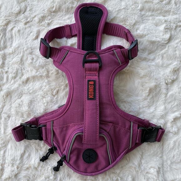KONG Ultra Durable Waste Bag Dog Harness Size Medium Pink Reflective Dog Harness - Picture 1 of 9